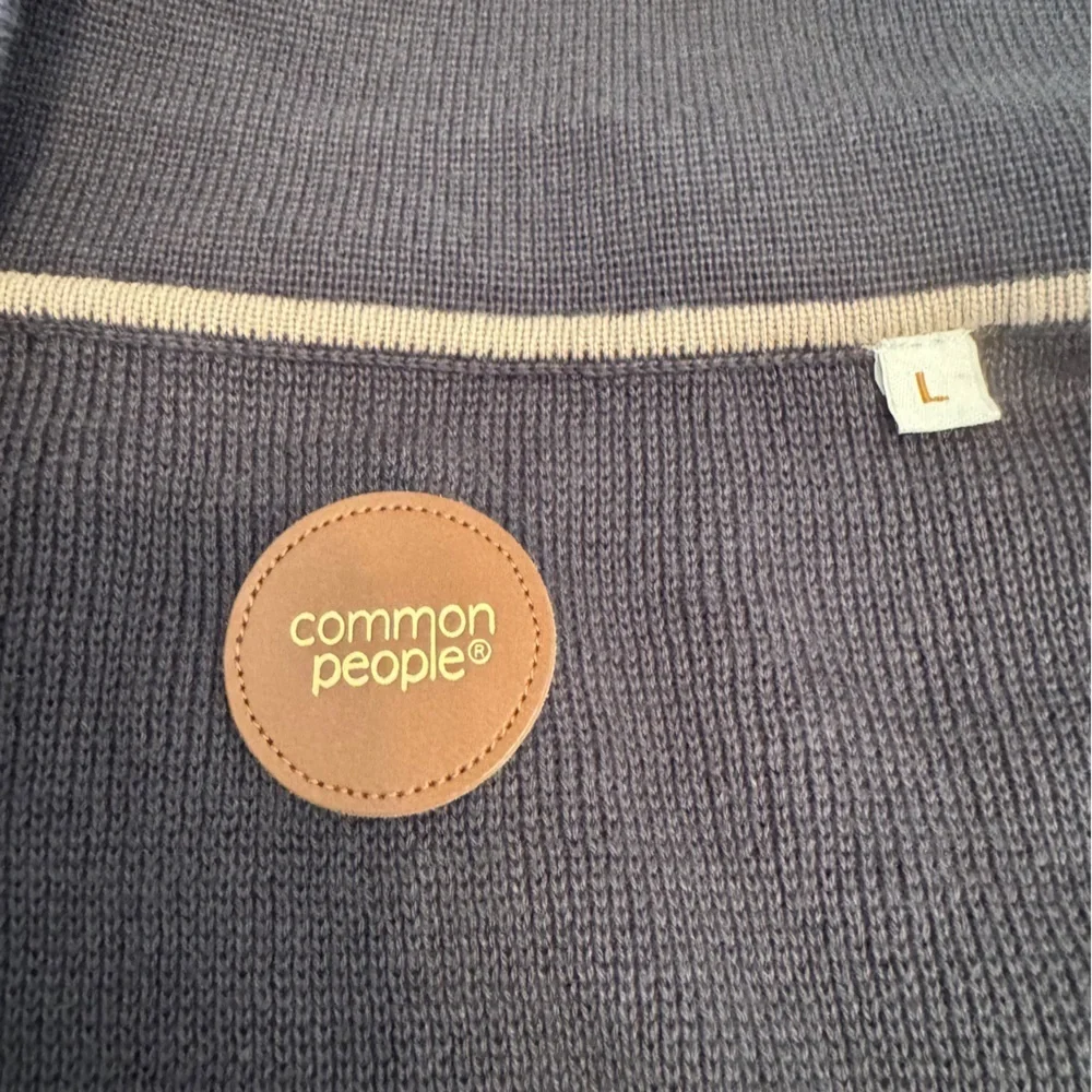 Common People Men's grey Zip Up Cardigan Size Large 100% Cotton w/ pocket